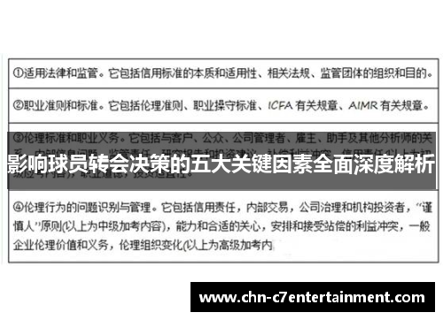 影响球员转会决策的五大关键因素全面深度解析